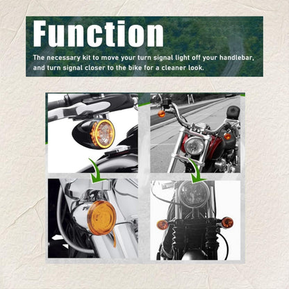 ya 2 8.24 baidi Motorcycle Front Turn Signal Bracket Relocation Kit for Harley Dyna Sportster