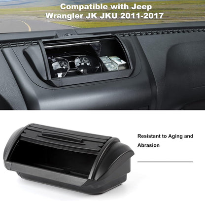 ya 5 8.10 For 2011-2017 for Jeep for Wrangler JK JKU Dashboard Storage Box Organizer Tray Black
