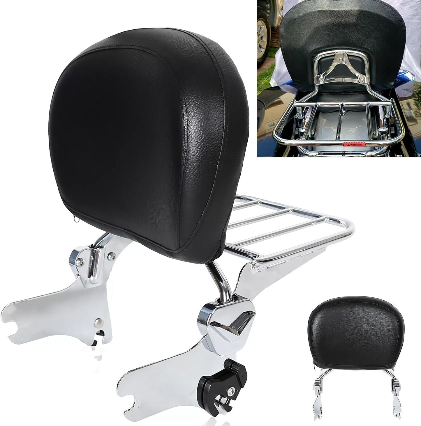 ya 6 8.14 Detachable Backrest Sissy Bar Rack For 97-08 for Harley Touring Electra Road Glide