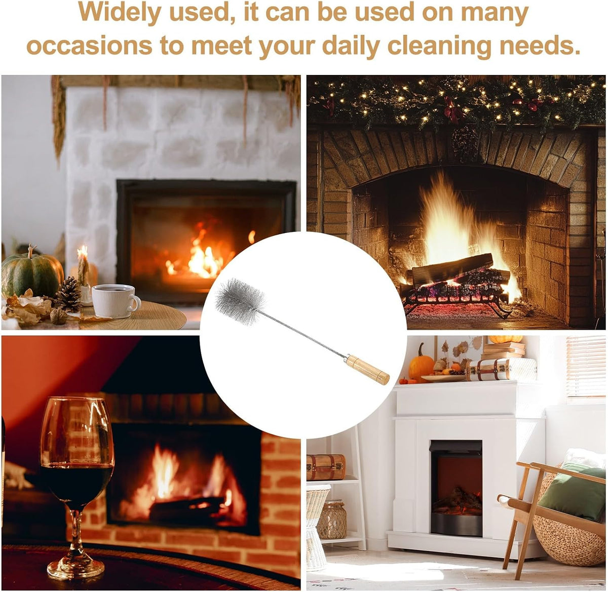 ya 26 10.21 baidi 2 Pcs 18 Tent Wood Burning Stove Pipe Cleaning Brush for Fireplace (3.5 Dia)