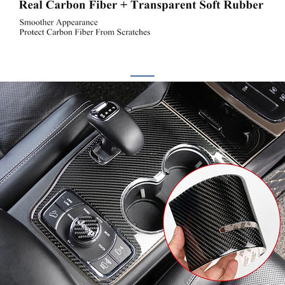 ya 10 9.16 baidi for Jeep for Grand Cherokee 11-22 Carbon Fiber Cup Gear Panel Protector Cover Trim