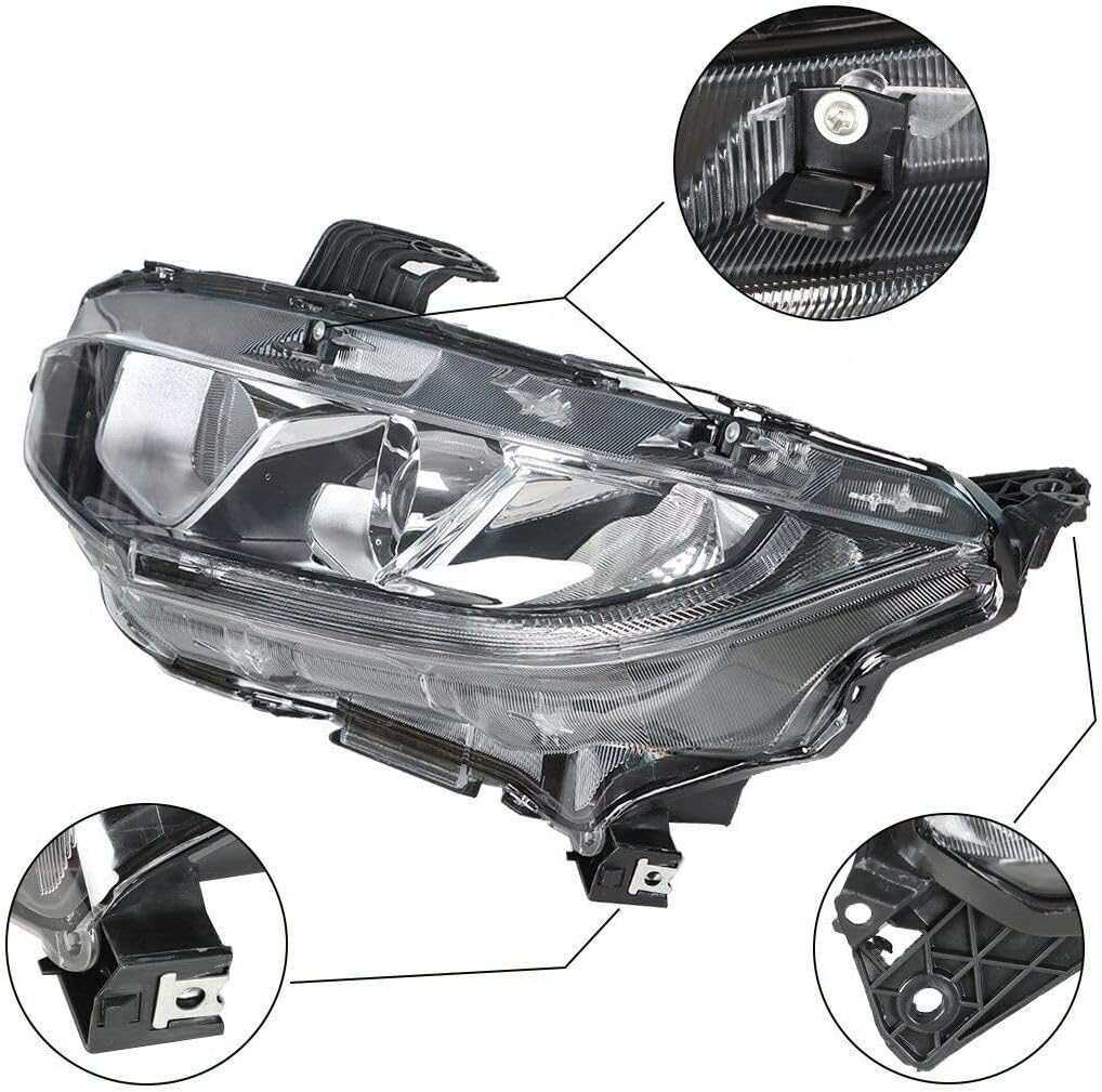 ya 14 9.20 zhengce Halogen Projector Headlight Fit For 2016-2020 for Honda for Civic Driver Le-1
