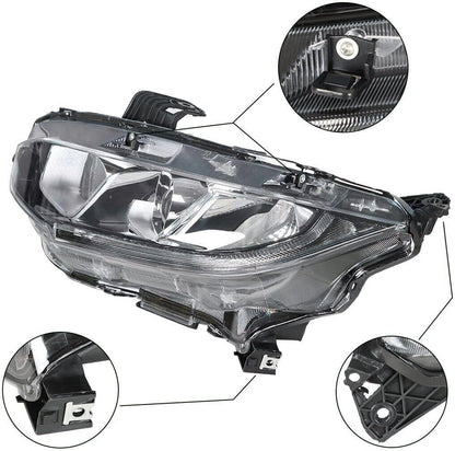 ya 14 9.20 zhengce Halogen Projector Headlight Fit For 2016-2020 for Honda for Civic Driver Le-1