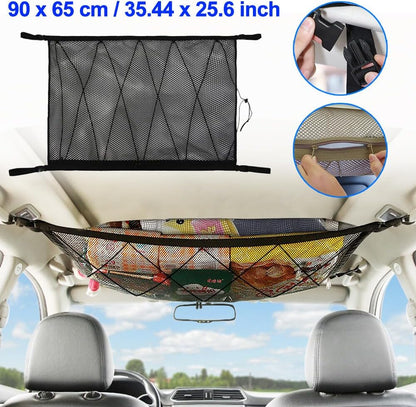 ya 2 8.15 for Buick Accessory Double Layer Ceiling Roof Cargo Net Mesh Storage Bag Pocket