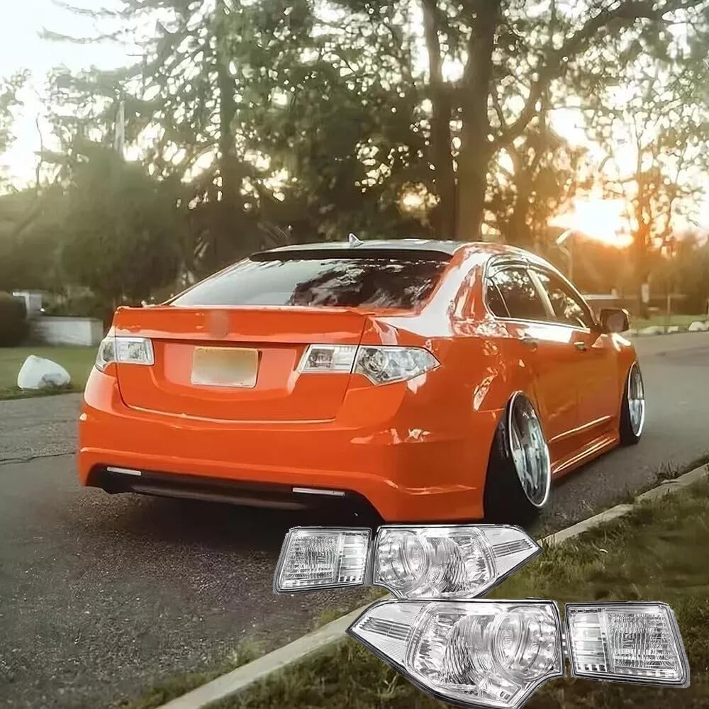 ya 13 9.15 baidi 4pc Crystal Clear Lens Brake Tail Light Turn Signal Cover For TSX CU2/CW2 09-14