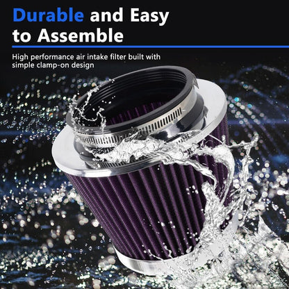 ya 13 9.15 baidi 3/3.5/4 Inlet 5 Tall High Flow Per for MAN ce Cold Air Intake Purple Air Filter