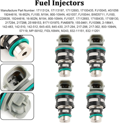 ya 14 9.20 zhengce 4PCS Fuel Injectors 17113124 for Chevy for Buick for Pontiac 2.2L 17113197-1