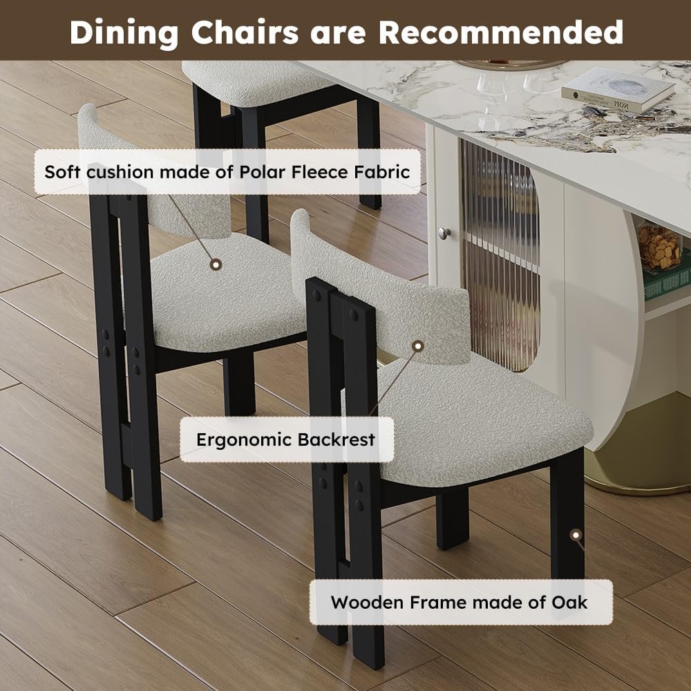 ya 28 10.13 baidi For Kitchen 63 7pc Modern Dining Set W/Storage - 1 Table ,6 White Velvet C