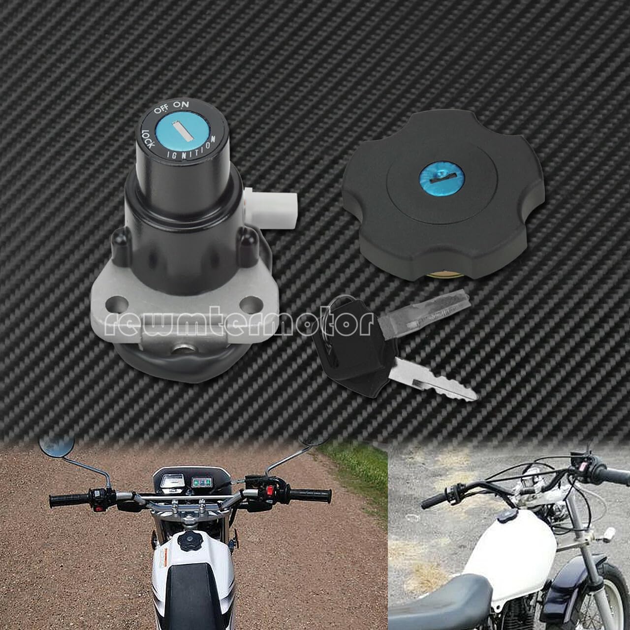 ya 6 8.24 baidi Fuel Gas Cap Ignition Switch Keys Fit for Yamaha XT600 TW200 DT200 DT200R XT225