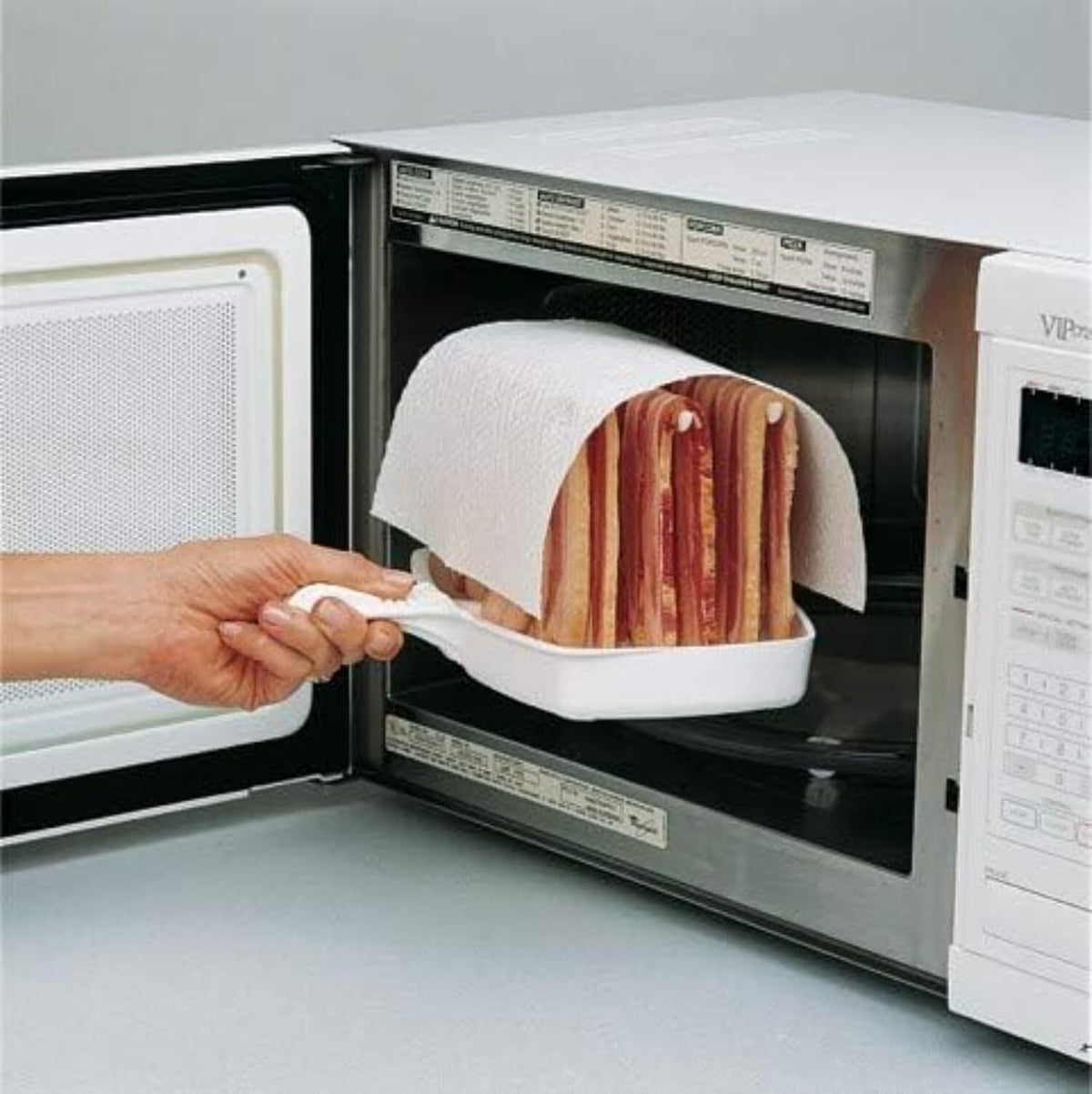 ya 14 9.20 baidi Microwave Bacon Tray -Crispy bacon in minutes -Easy to use - Reduced fat content-1