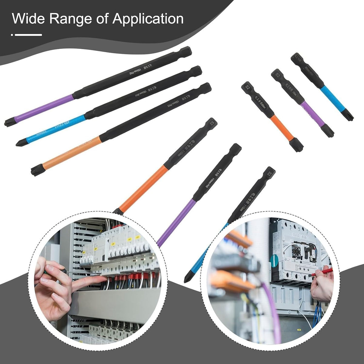 ya 26 10.21 baidi Slotted Cross Screwdriver Special 65-150mm 9X 9pcs Set Alloy Steel Bit