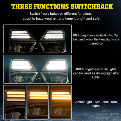 ya 9 10.24 LED Daytime Running Front Fog Turn Signal Light for Chevrolet Colorado 2023 2024