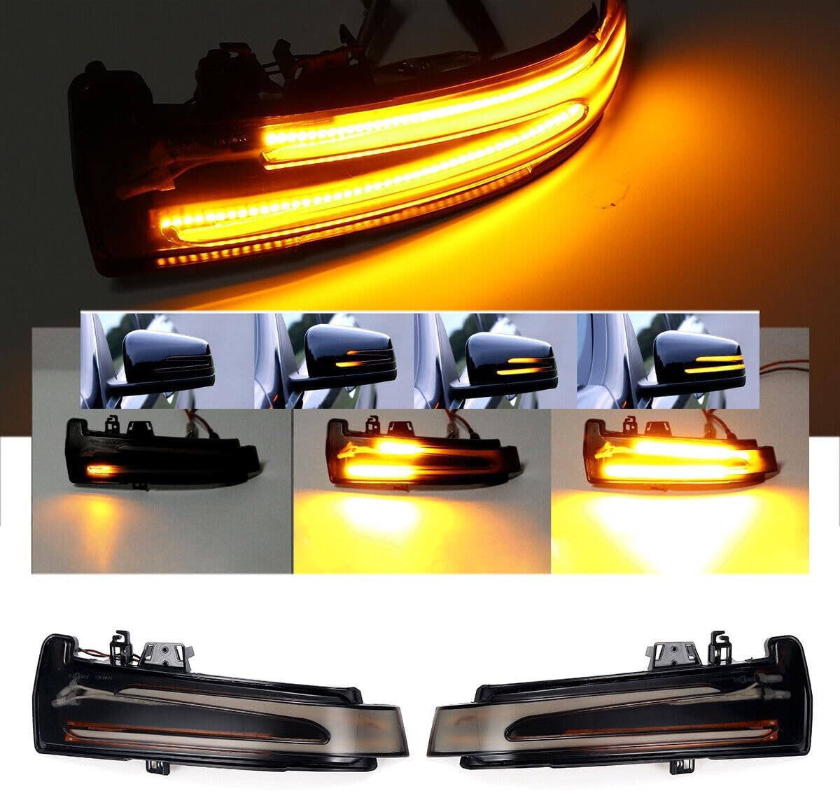 ya 4 8.8 Sequential Amber Turn Signal Side Mirror LED Lights for Benz W176 W246 W204 W212
