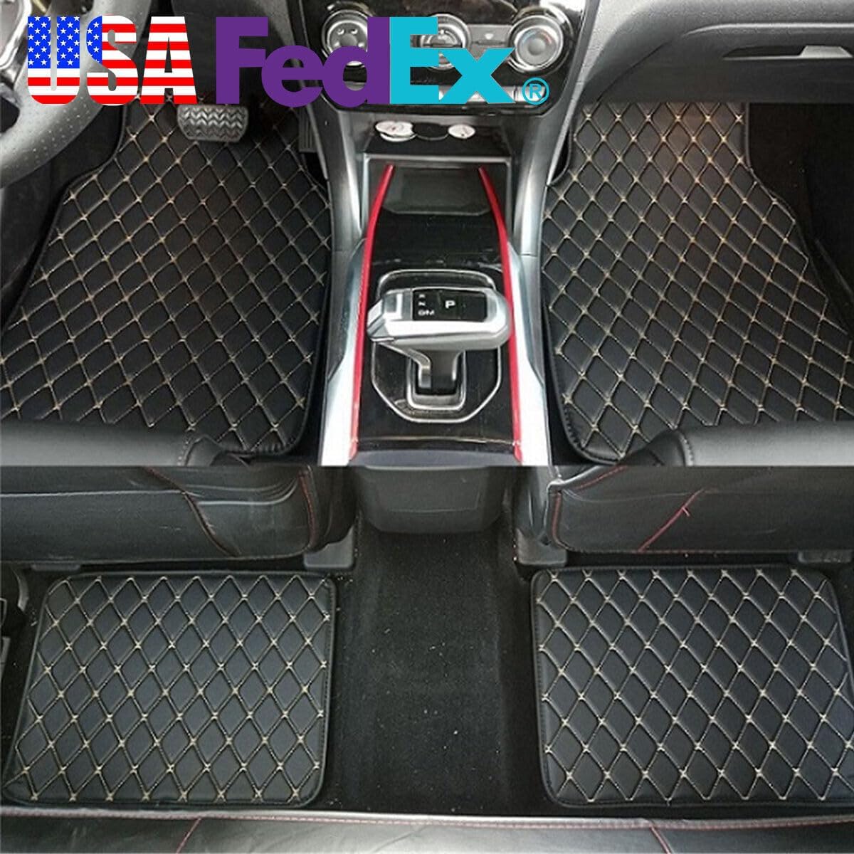 ya 7 8.24 baidi PU Leather Car Floor Mat All Weather Protection Waterproof Universal Auto Mat