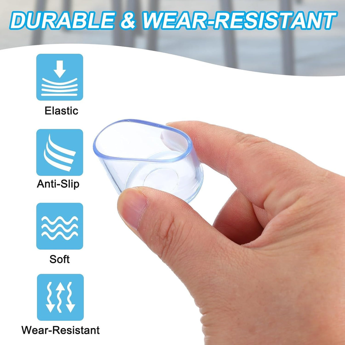 ya 26 10.21 baidi 16 Pcs Round Rubber Chair Leg Cap Tip 3/16, Furniture Leg, Transparent