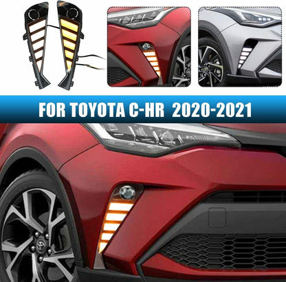 ya 4 8.8 Car LED Front Fog Light + Daytime Running Light DRL For 2020-2021 for Toyota C-HR CHR