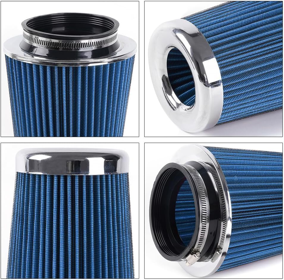 ya 13 9.15 baidi BL Universal Clamp On Cone High Flow Air Intake Filter 9 Tall 3 3.5 4 Inlet