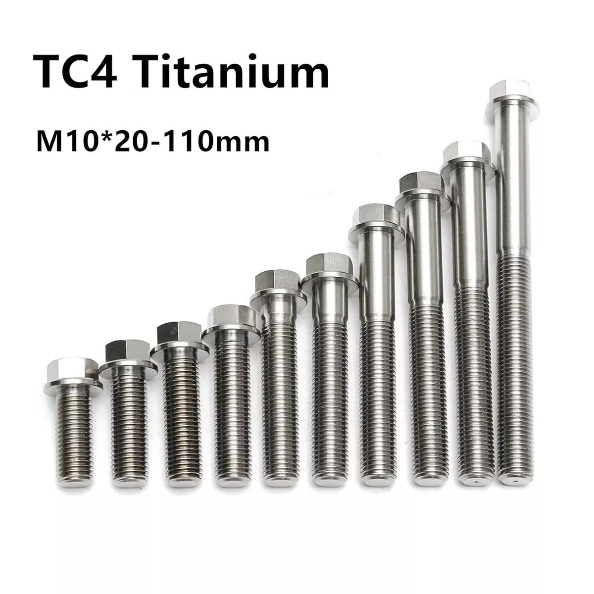 ya 16 10.20 baidi 2 Pcs M10 Titanium Hex Flange Bolt Screw 20 25 30 35 40 50 55 60 65 70 75-110mm-2