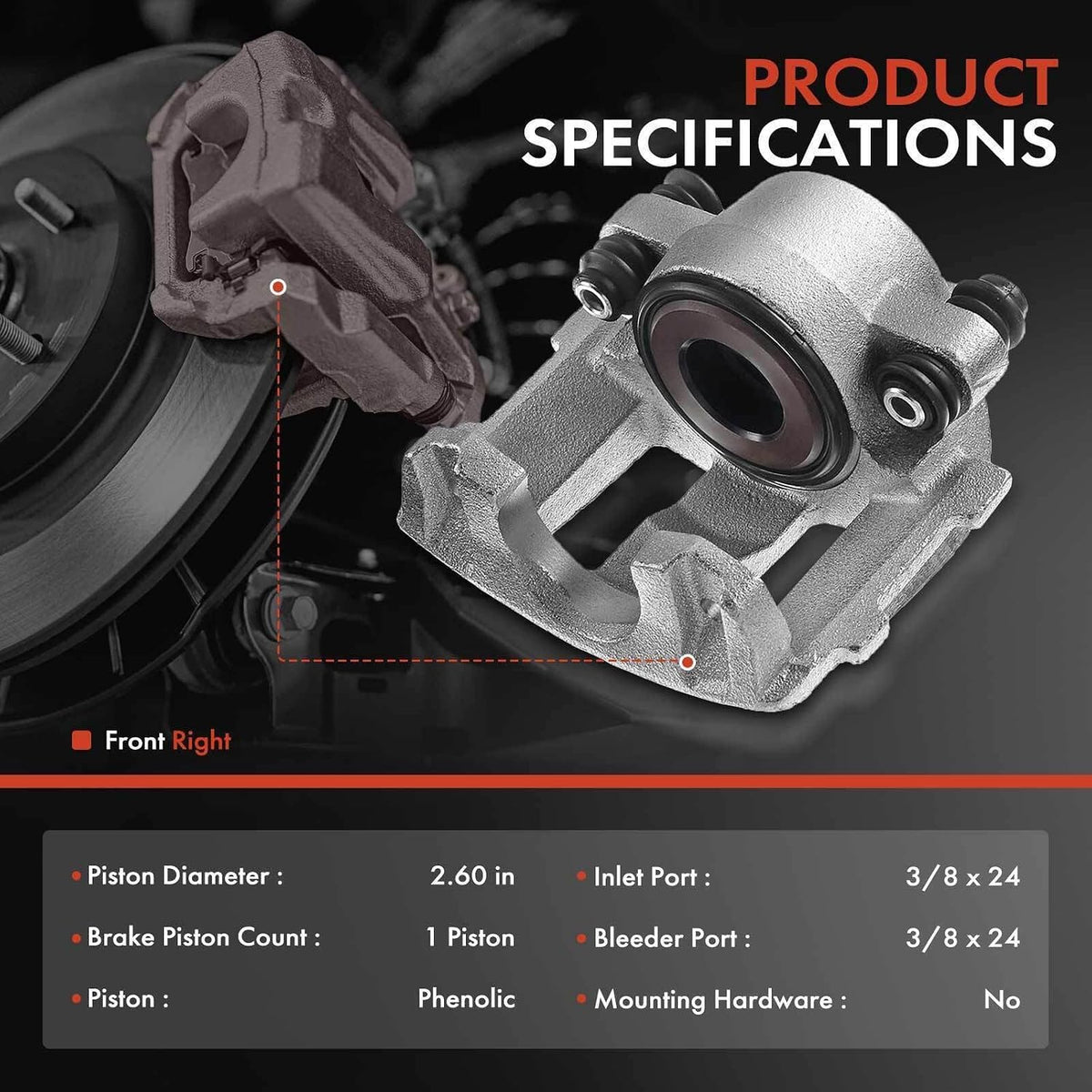 ya 9 10.24 Front Left Brake Caliper for Jeep for Grand Cherokee Co for MAN che for Wrangler TJ Wagoneer