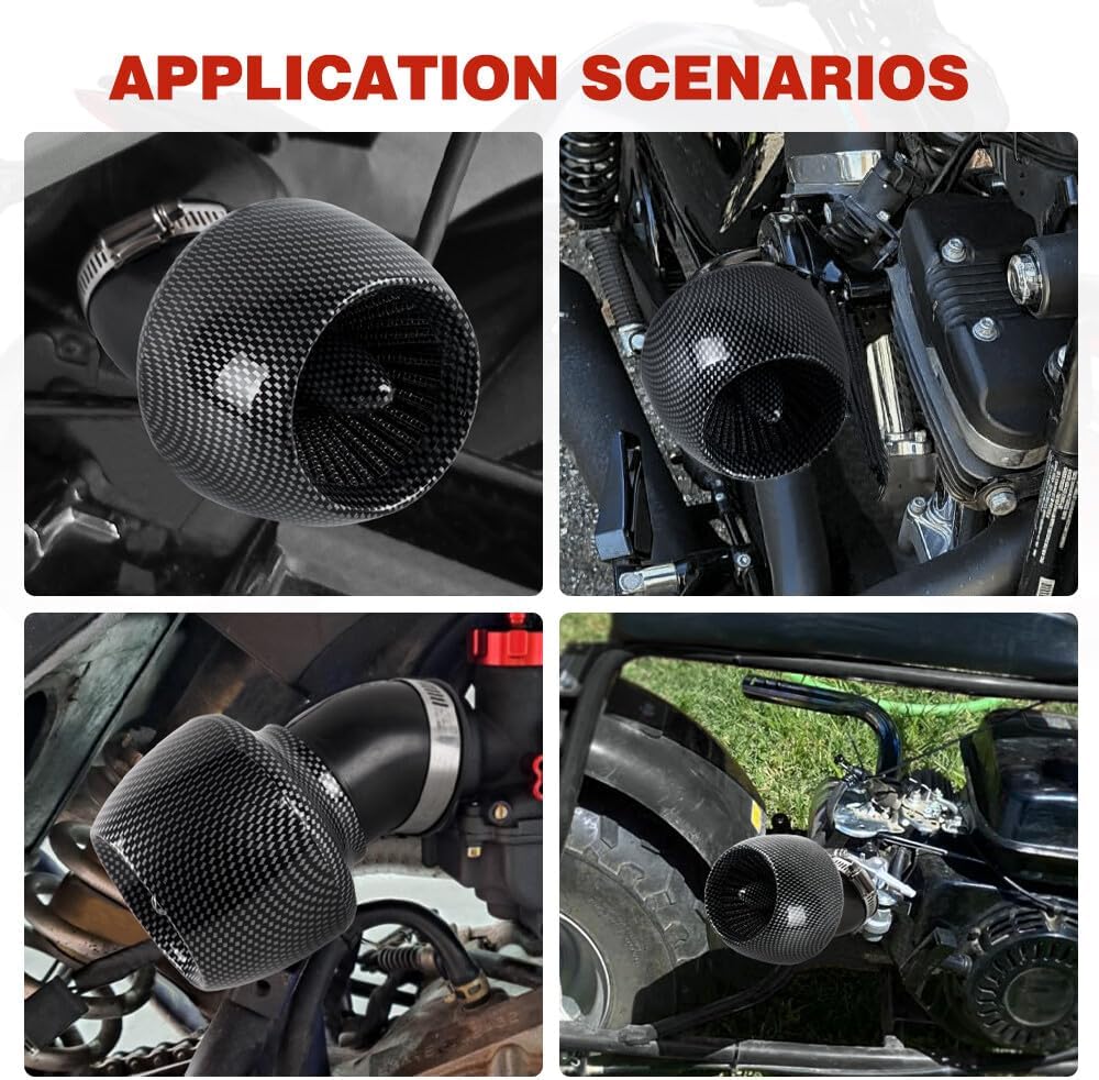 ya 13 9.15 baidi 2Pcs Pit ATV Scooter Air Intake Filter Cone Rod 28mm/35mm/42mm/48mm Adapter