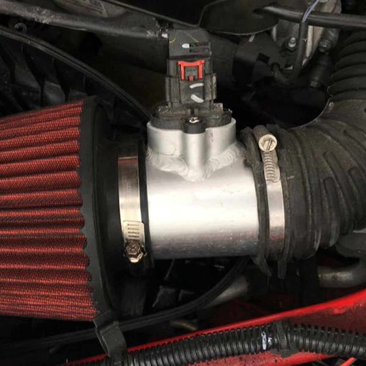 ya 12 10.8 zhengce 76mm 3 Car Air Intake Flow Sensor Mount Adapter Fuel Efficient Connector at