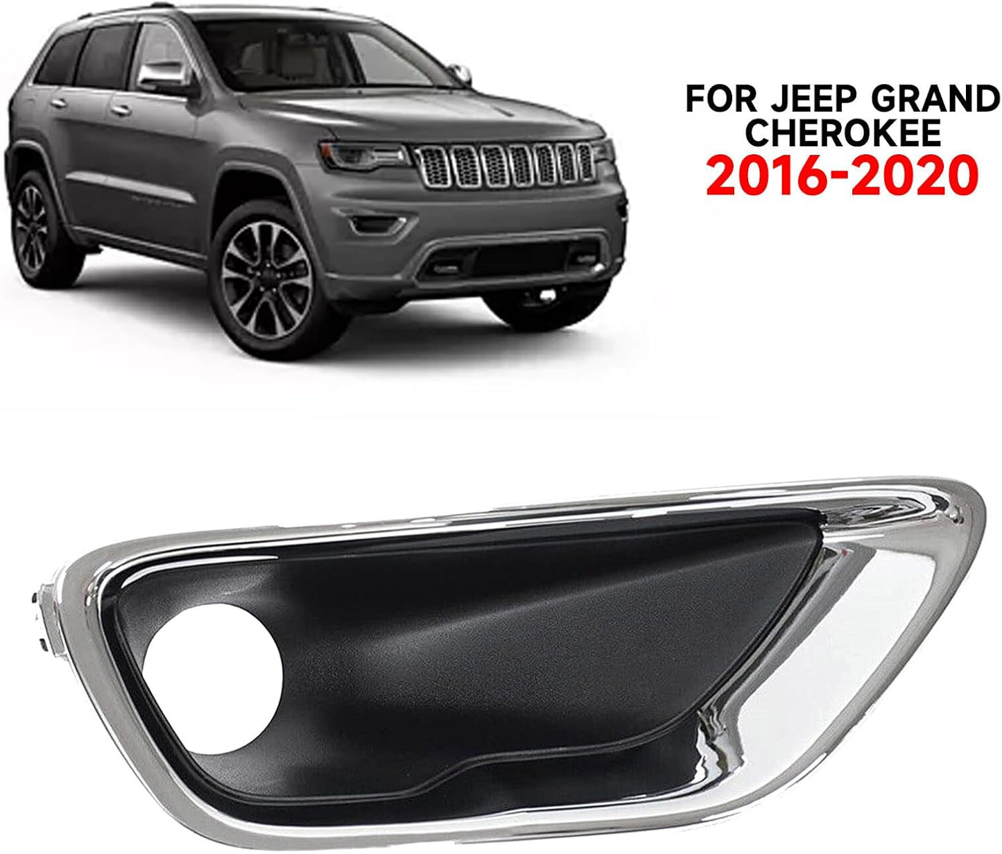 ya 4 8.24 baidi Front Pair Left & Right Fog Lamp Bezel Fits For 2016-2020 for Jeep Grand Cherokee