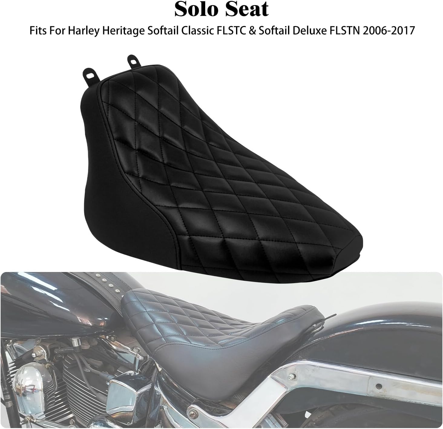 ya 5 8.24 baidi Driver Solo for SEAT Black Stitching for Harley Heritage Softail FLSTC Deluxe 06-17