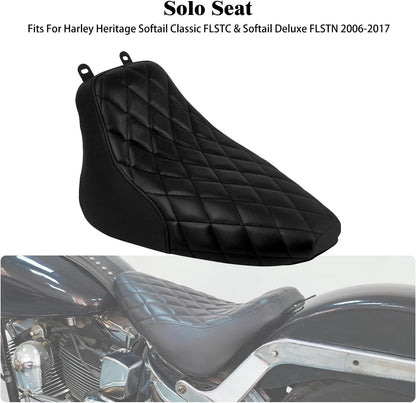 ya 5 8.24 baidi Driver Solo for SEAT Black Stitching for Harley Heritage Softail FLSTC Deluxe 06-17