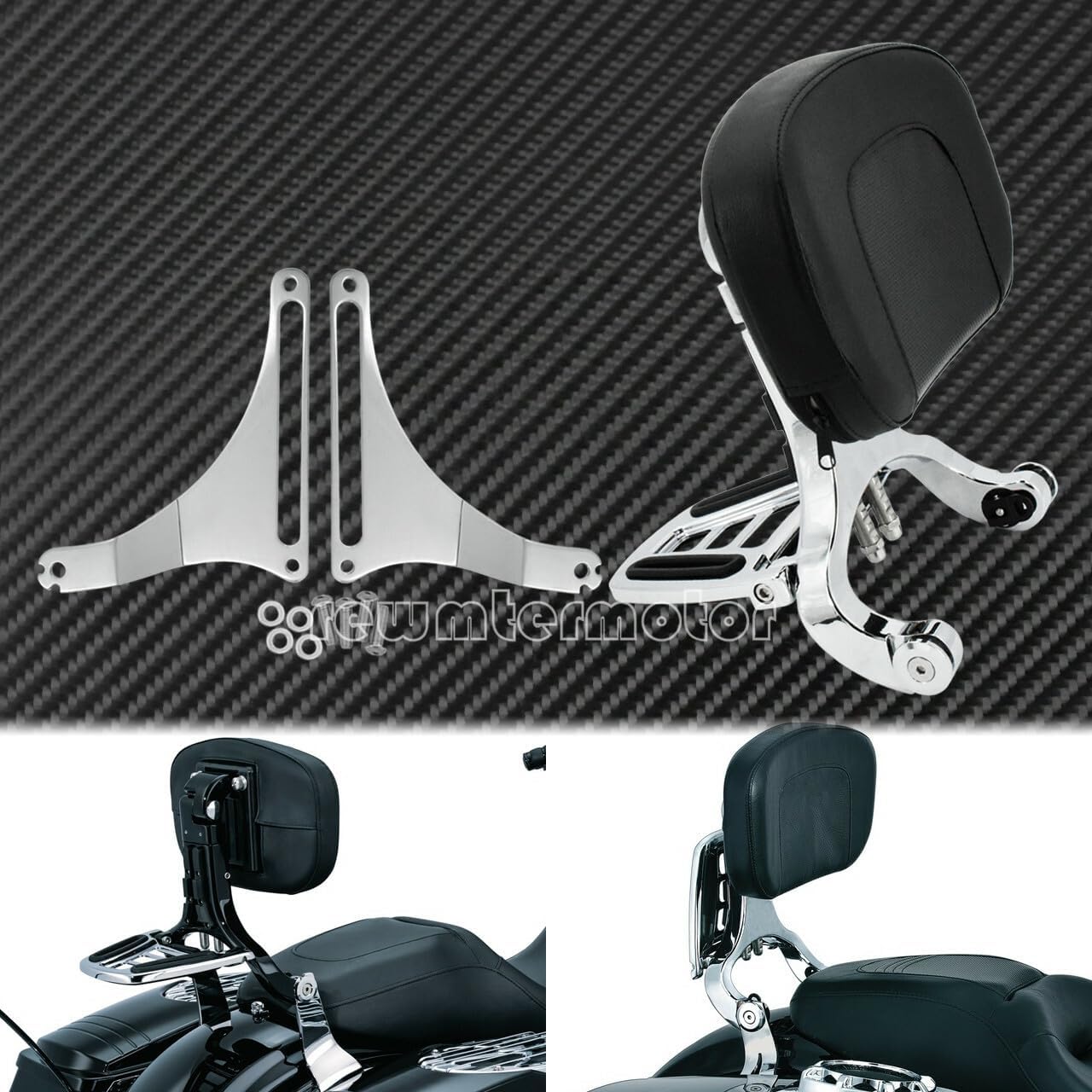 ya 6 8.24 baidi Multi-Purpose Driver & Passenger Backrest Fit for Harley Softail Fatboy 2018-20