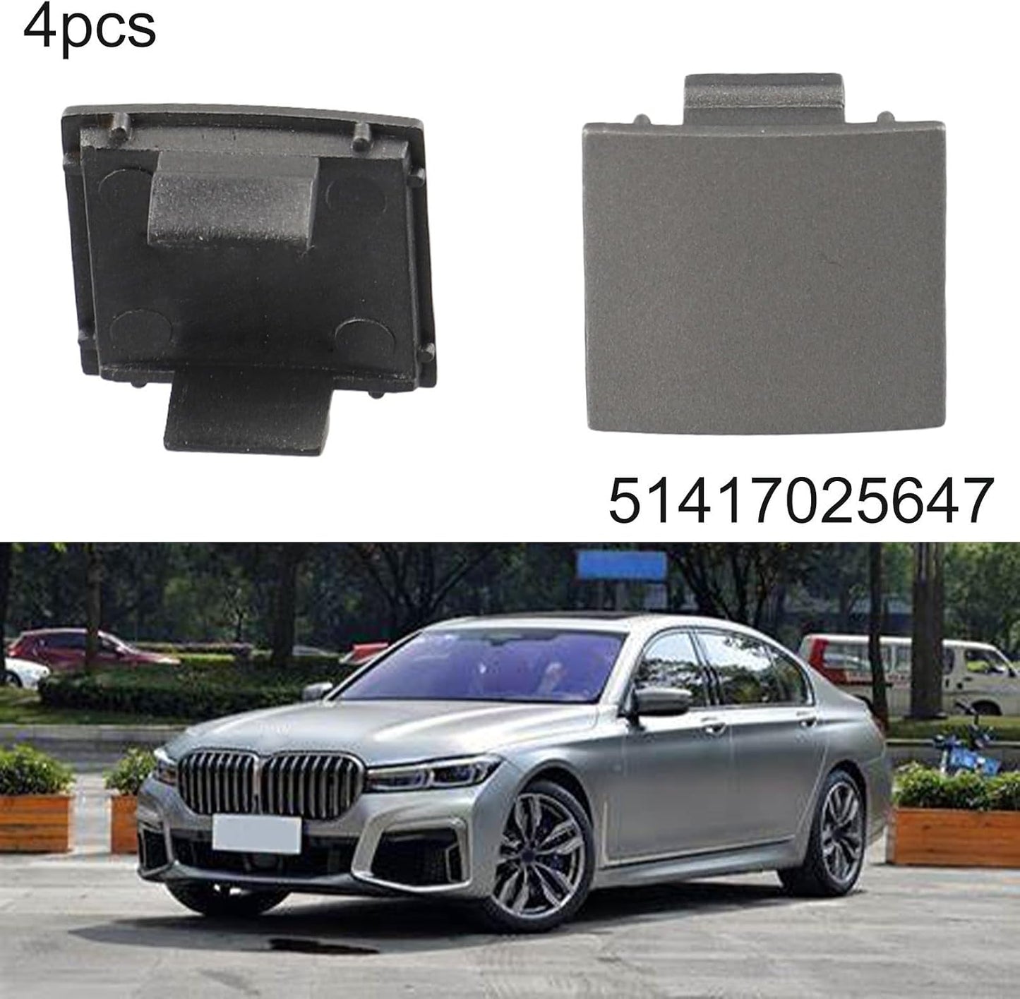 ya 5 8.10 4pcs Door Panel Cover 51417025647 for for BMW 7 Series E65 E66 745i 02-08 Grey