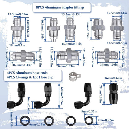 ya 14 9.20 zhengce 551082 Universal Power Steering Pump Hose Kit for LS Swap LS1 LS3-1