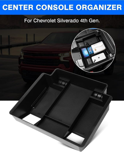 ya 5 8.10 For 2022-2024 for Chevy for Silverado Cab Center Console Storage Box Organizer Accessory