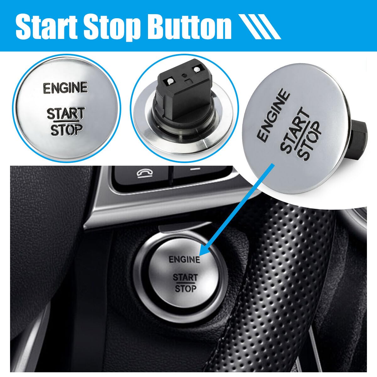 ya 4 8.8 Engine Start Stop Push to Go Button Switch Keyless for Mercedes-Benz 2215450714
