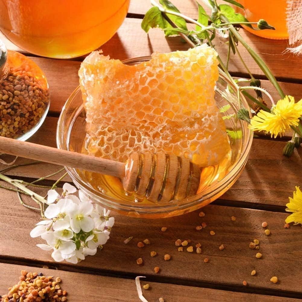 ya 14 9.20 baidi 4 Pieces (6.3 inches) Wooden Honey Stirrer Honey Doo Stick Honey Comb Stick-1