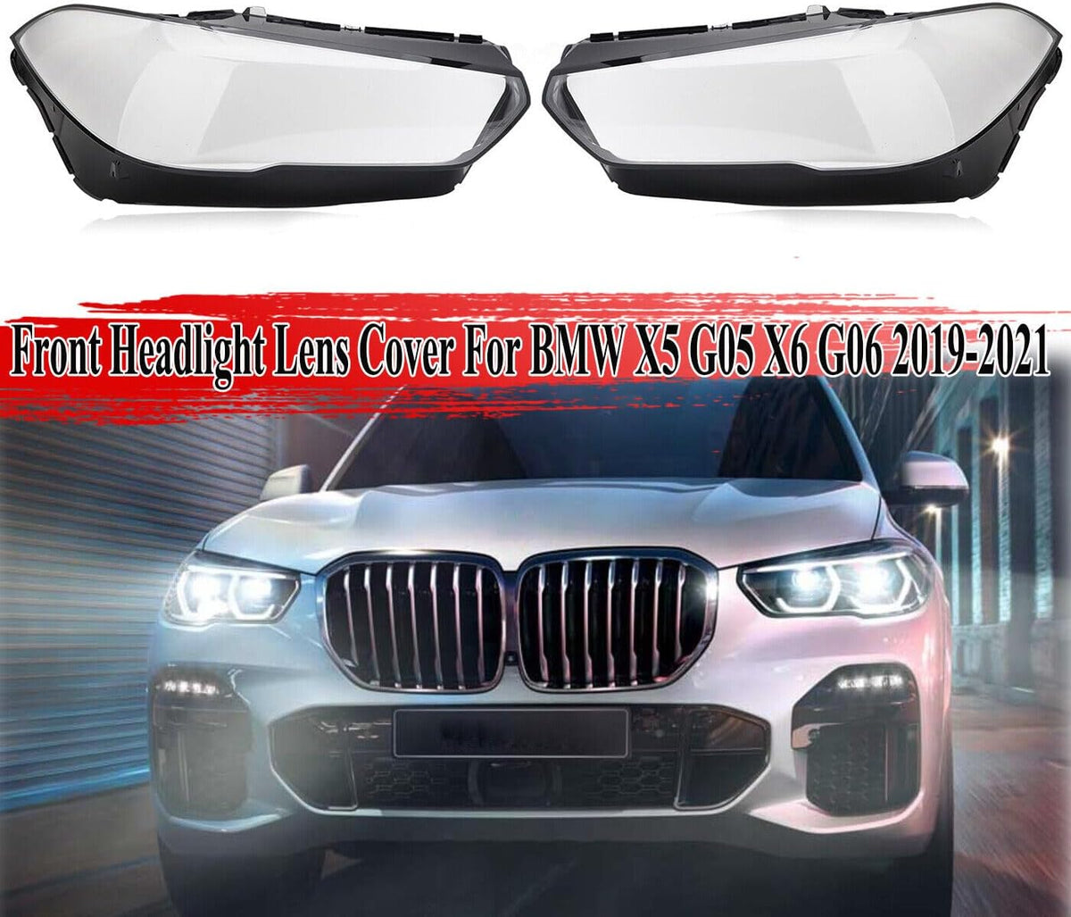 ya 4 8.10 Pair headlight glass spreader for BMW X5 G05 X6 G06 2019 2020 2021