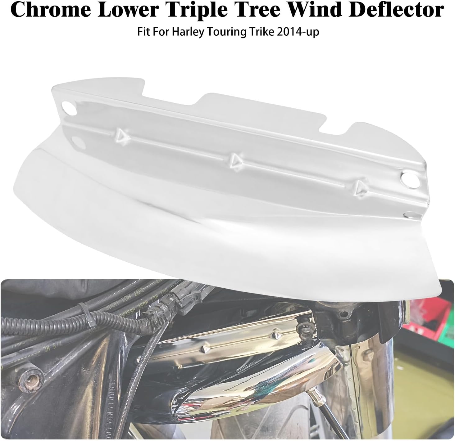 ya 4 8.10 Chrome Lower Triple Tree Wind Deflector for Harley Electra Road Glide 2014-2023