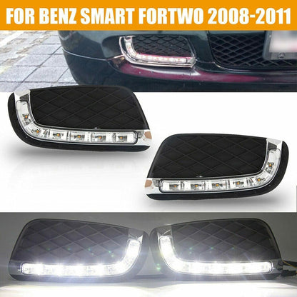 ya 3 8.24 baidi 1 Dual LED DRL Daytime Running Fog Light for Mercedes-Benz for Smart ForTwo 2008-2011