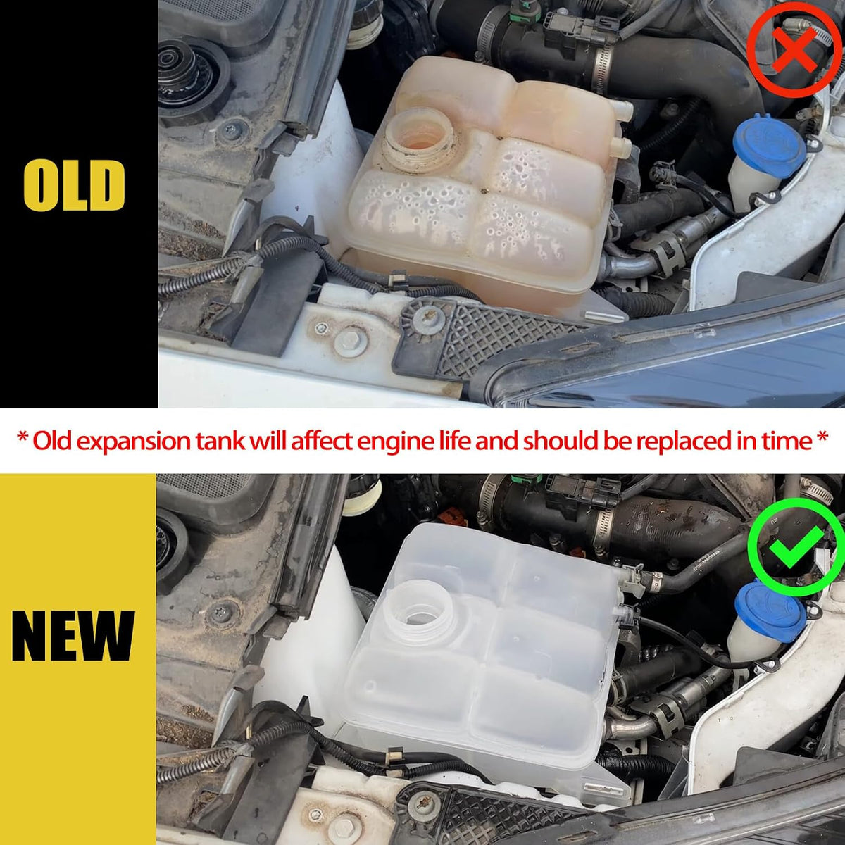ya 10 9.16 baidi Radiator Coolant Expansion Tank for Ford Focus MK3 C Max Kuga 2010-2019 With Cap