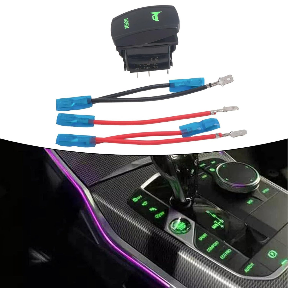 ya 13 9.15 baidi Waterproof Illuminated for Toggle Switch with Green LEDs 12V Vehicle Fitment