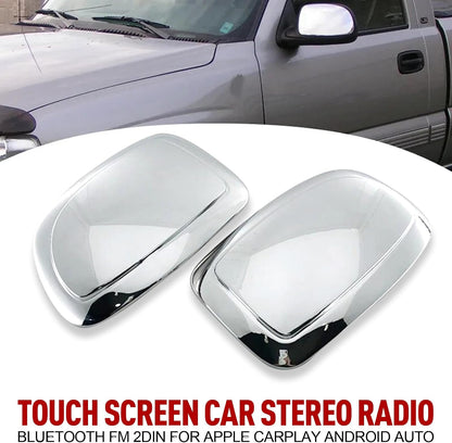ya 11 9.14 baidiFits 1999-2006 for Chevrolet for Silverado for GMC Sierra 2 Piece Chrome Mirror Covers -