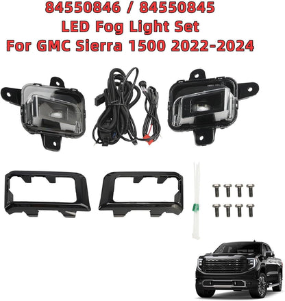 ya 14 9.20 zhengce Front Bumper LED Fog Light + Cover +Wire Harness for GMC for Sierra 1500 2-1