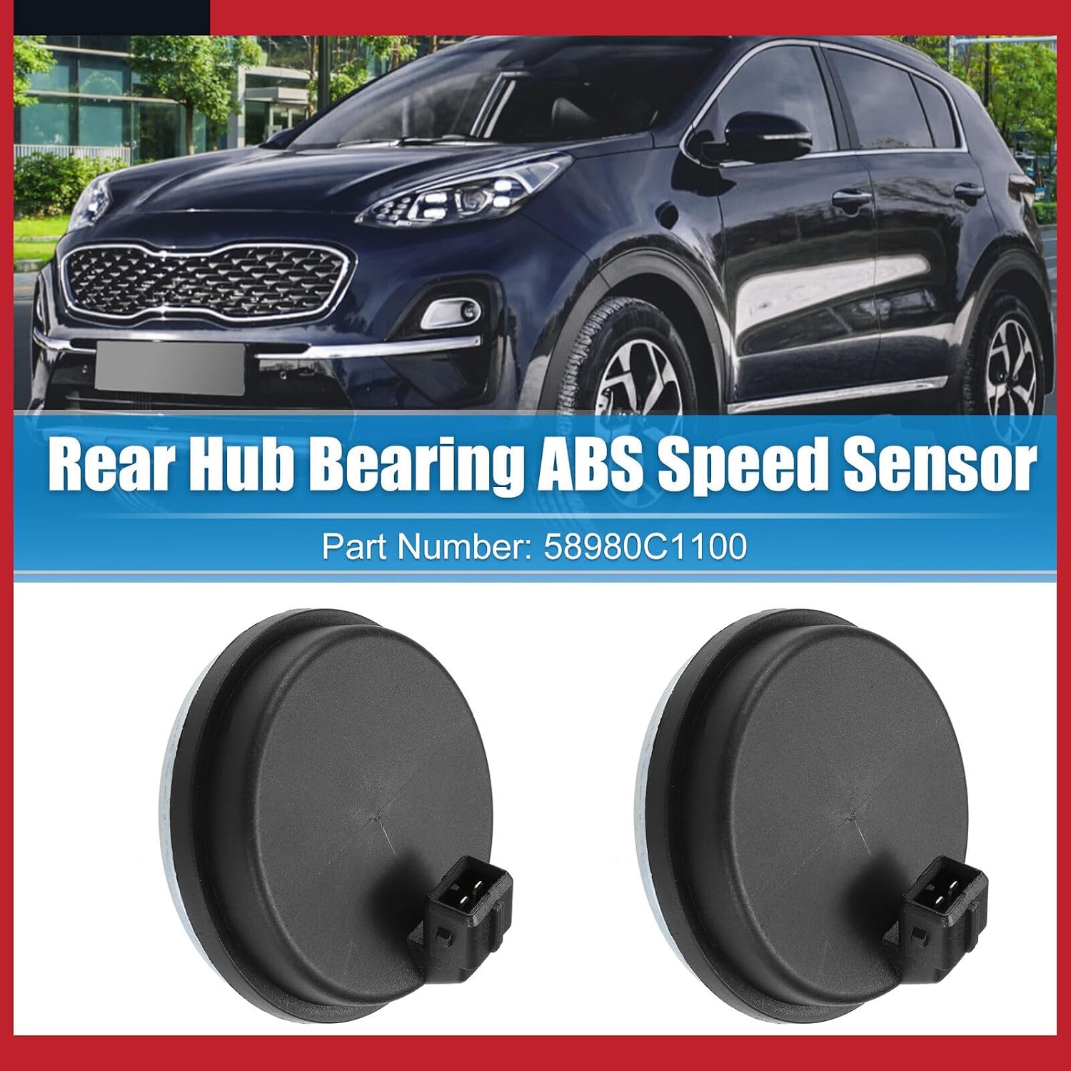 ya 2 8.15 2 Pack for Hyundai Sonata 15-19 Rear Wheel Hub Bearing ABS Speed Sensor 58980C1100