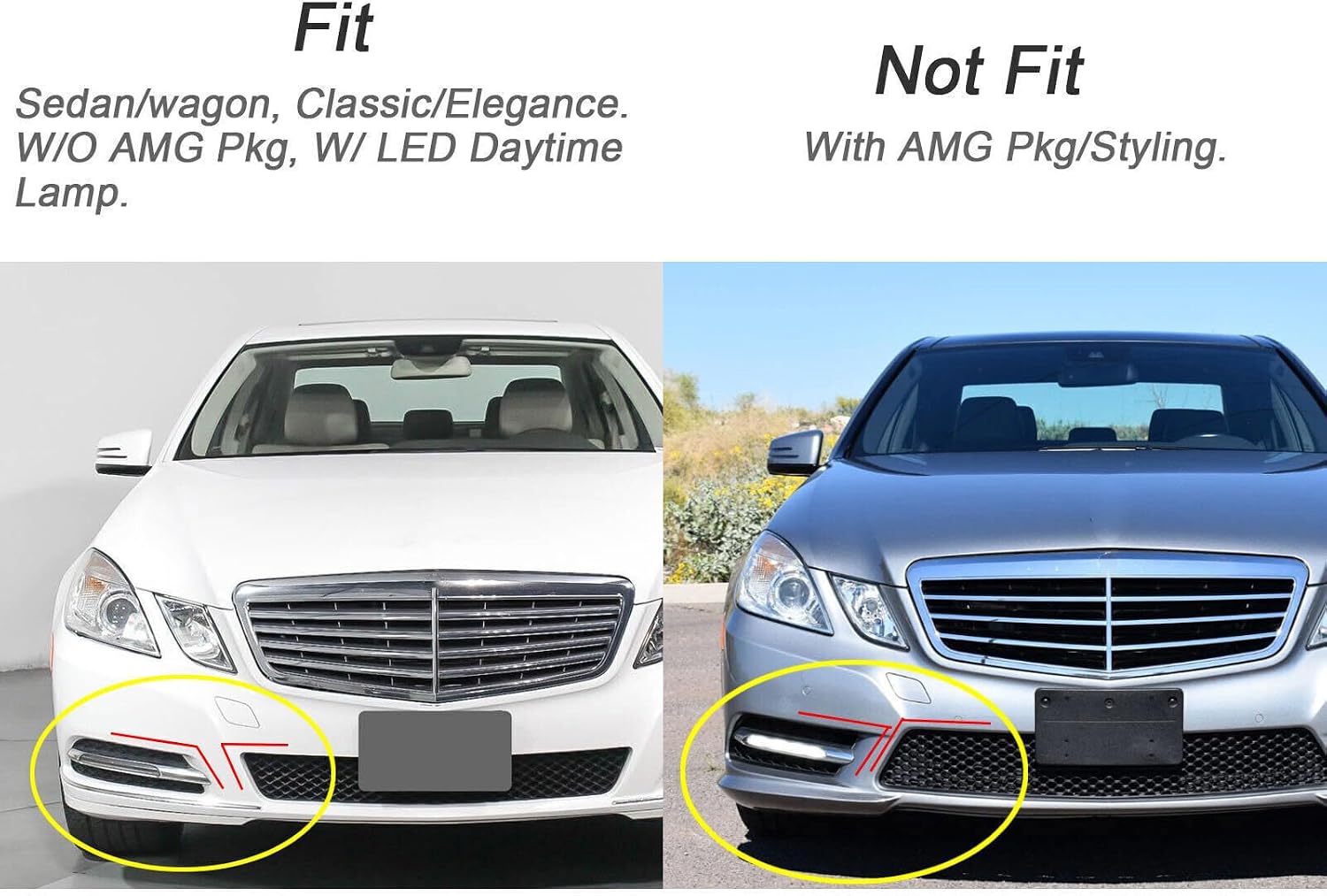 ya 4 8.14 Right front fog lamp grille chrome decoration suitable for Mercedes-Benz E350 E550