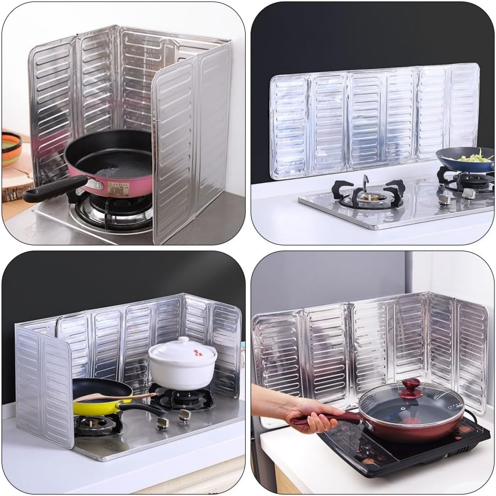 ya 4 8.10 6 Pcs Anti-Splash Oil Baffle Backsplash Protector Aluminum Guards