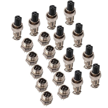 ya 16 10.20 baidi 10 Set GX12 4Pin 12mm Aviation Plug Male Female Metal Socket Connector Parts