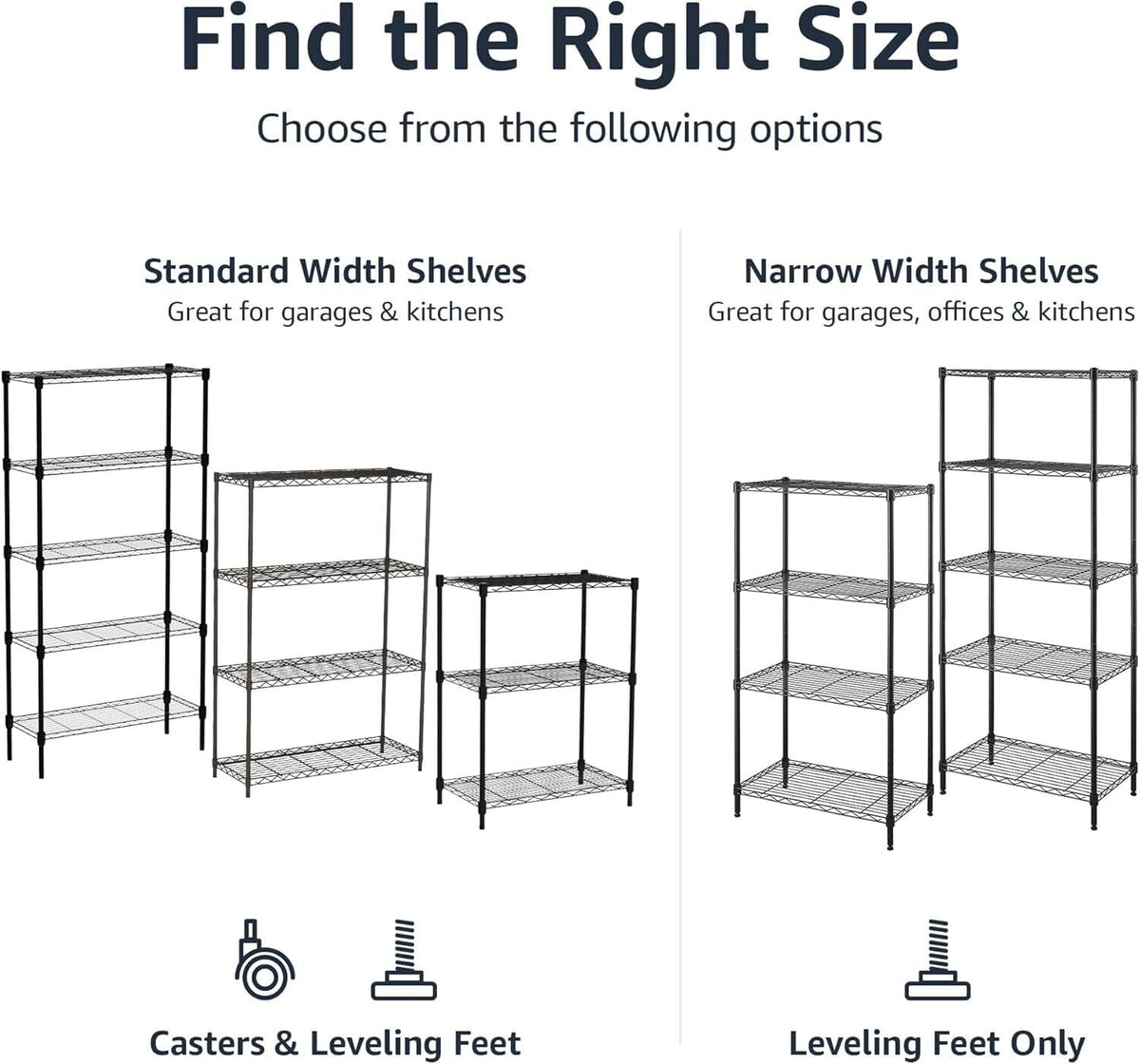 ya 26 10.21 baidi 4 Wire Stora Shelves, Adjustable, Sturdy, Easy to Assemble, Black