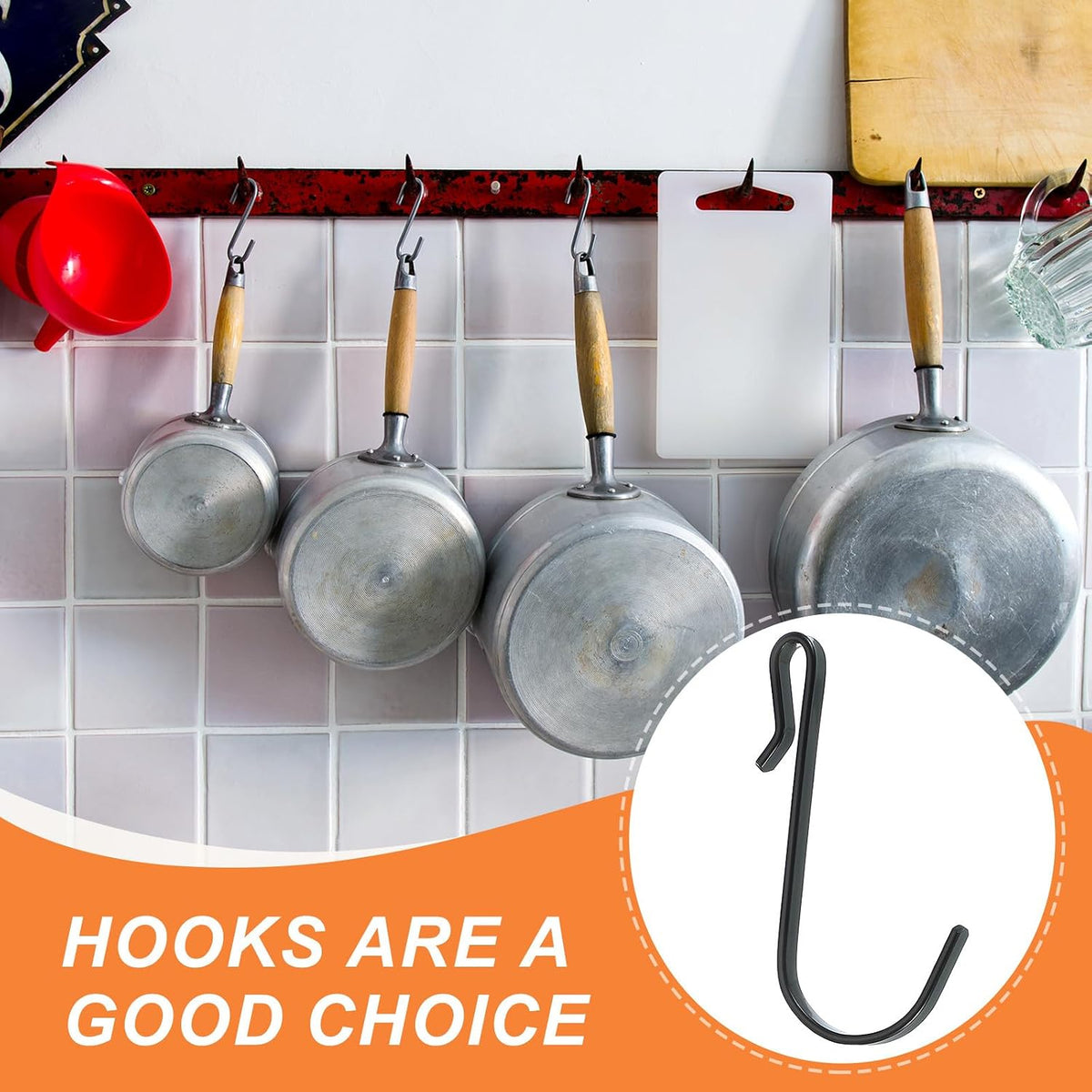 ya 26 10.21 baidi 2.3 J Hooks for Hanging, 12 Pack Hooks for Kitchen, Bedroom, Black Tone