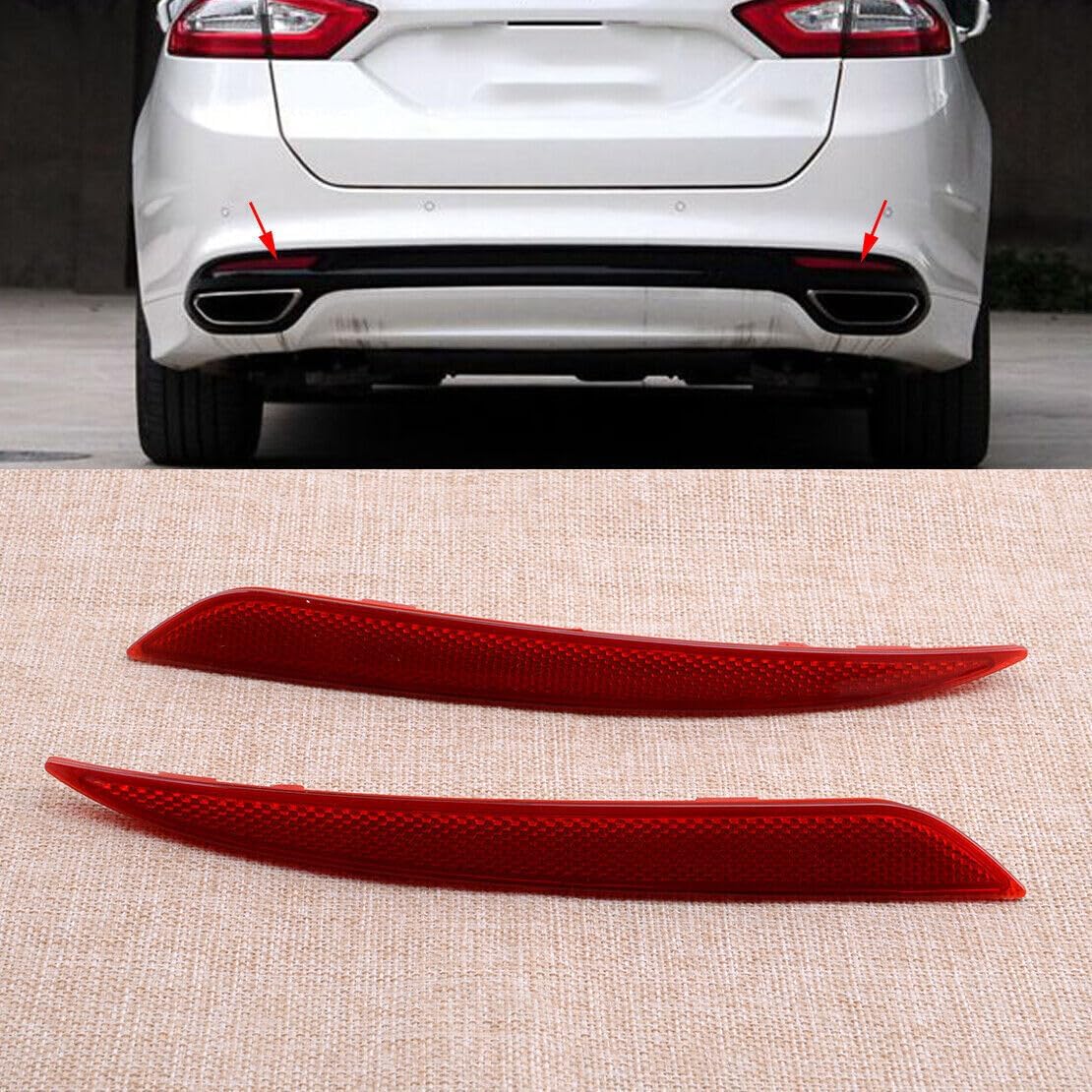 ya 4 8.10 A pair of rear bumper reflector fog lights left and right fit for Ford Fusion Mondeo 