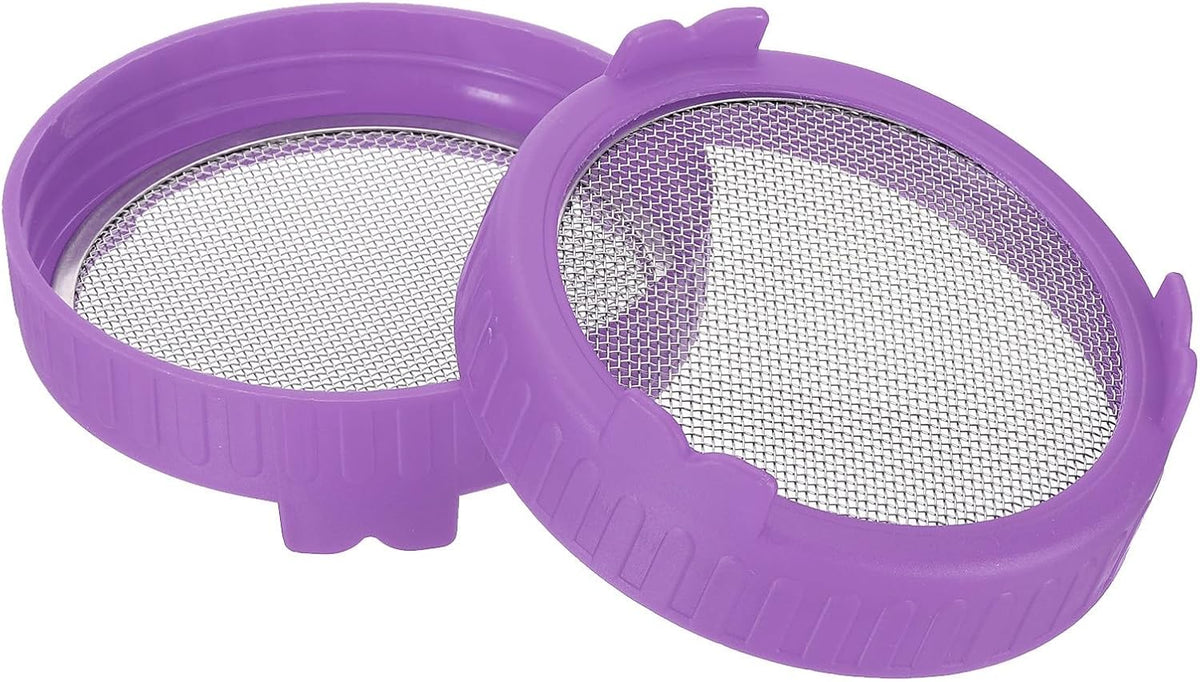 ya 14 9.20 baidi Sprouting Lids for Jar, 4 Pcs Stainless Steel Mesh Wide Mouth Cap Lids Purple-1