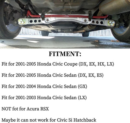 ya 9 10.24 Rear Lower Control Arm + Subf for Ram e Support + Collar Bar for 2001-2005 for Honda for Civic DX ES-